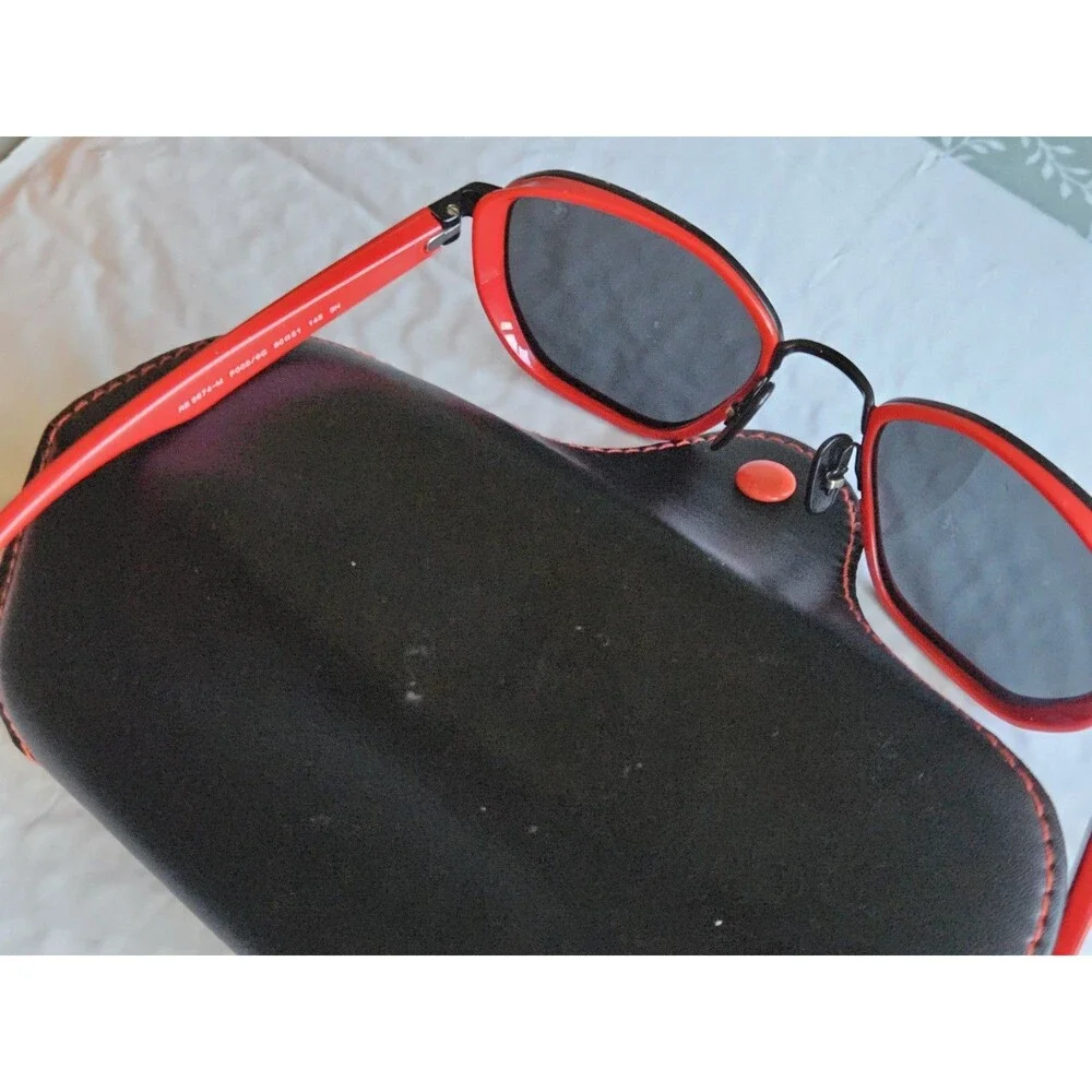 Ray-Ban RB3647M Scuderia Ferrari Men's Sunglasses - Red Metal Frame, Black Lens